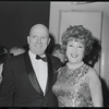 Ethel Merman [right] at opening night of the stage production Flora, the Red Menace