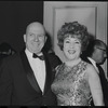 Ethel Merman [right] at opening night of the stage production Flora, the Red Menace