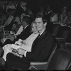 Anthony Perkins [center] at the opening night of stage production Flora, the Red Menace