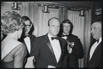 Harold Prince [center] at opening night of the stage production Flora, the Red Menace