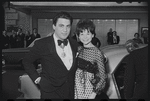 Lee Theodore [right] and unidentified at the opening night of the stage production Flora, the Red Menace