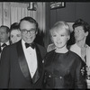Joey Heatherton [right foreground] and unidentified others at opening night of the stage production Flora, the Red Menace