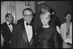 Joey Heatherton [right foreground] and unidentified others at opening night of the stage production Flora, the Red Menace