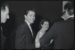 Farley Granger [center] at opening night of the stage production Flora, the Red Menace