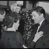 Mark Herron, Judy Garland and Farley Granger at opening night of the stage production Flora, the Red Menace