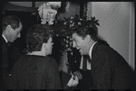 Mark Herron, Judy Garland and Farley Granger at opening night of the stage production Flora, the Red Menace