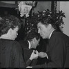 Judy Garland, Mark Herron and Farley Granger at opening night of the stage production Flora, the Red Menace