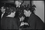 Judy Garland, Mark Herron and Farley Granger at opening night of the stage production Flora, the Red Menace