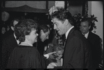 Judy Garland, Mark Herron, Celeste Holm and Farley Granger at opening night of the stage production Flora, the Red Menace