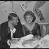 Arlene Francis [center right] and unidentified others at opening night of the stage production Flora, the Red Menace