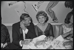 Arlene Francis [center right] and unidentified others at opening night of the stage production Flora, the Red Menace