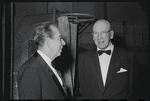 Vincente Minnelli and George Abbott at opening night of the stage production Flora, the Red Menace