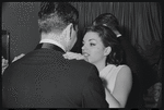 Liza Minnelli [right] and unidentified at opening night of the stage production Flora, the Red Menace