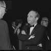 Harold Prince [center] at opening night of the stage production Flora, the Red Menace