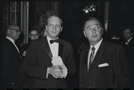 Harold Prince [center] at opening night of the stage production Flora, the Red Menace