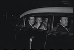 Vincente Minnelli [right] at opening night of the stage production Flora, the Red Menace