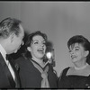 Vincente Minnelli, Liza Minnelli and Judy Garland at opening night of the stage production Flora, the Red Menace