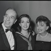 Vincente Minnelli, Liza Minnelli and Judy Garland at opening night for the stage production Flora, the Red Menace