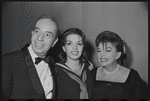 Vincente Minnelli, Liza Minnelli and Judy Garland at opening night of the stage production Flora, the Red Menace