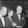 Harold Prince, Liza Minnelli and George Abbott at opening night of the stage production Flora, the Red Menace