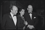 Harold Prince, Liza Minnelli and George Abbott at opening night of the stage production Flora, the Red Menace