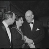 Harold Prince, Liza Minnelli and George Abbott at opening night for the stage production Flora, the Red Menace
