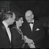 Harold Prince, Liza Minnelli and George Abbott at opening night of the stage production Flora, the Red Menace