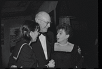 Liza Minnelli, George Abbott and Judy Garland at opening night of the stage production Flora, the Red Menace