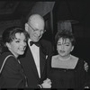 Liza Minnelli, George Abbott and Judy Garland at opening night for the stage production Flora, the Red Menace