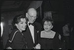 Liza Minnelli, George Abbott and Judy Garland at opening night for the stage production Flora, the Red Menace