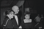 Liza Minnelli, George Abbott and Judy Garland at opening night for the stage production Flora, the Red Menace