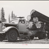 Grant County, Oregon. Malheur National Forest. Logs on truck