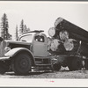 Grant County, Oregon. Malheur National Forest. Logs on truck