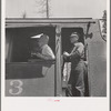 Grant County, Oregon. Malheur National Forest. Engineer and fireman of log train