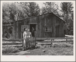Ola, Idaho. FSA (Farm Security Administration) Ola self-help cooperative. Members visit a fellow member. This house had one room in 1939, it now has two rooms