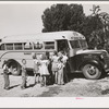 Rupert, Idaho. Children go to swimming classes in the school bus