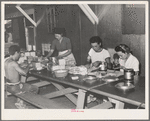 Rupert, Idaho. Former CCC (Civilian Conservation Corps) camp now under FSA (Farm Security Administration) management. Preparing lunches for the Japanese-American farm workers who live at the camp