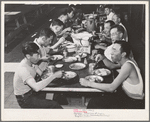 Rupert, Idaho. Former CCC (Civilian Conservation Corps) camp now under FSA (Farm Security Administration) management. Japanese-Americans at supper