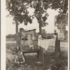 Family camped in the open near Spiro, Oklahoma. Sequoyah County