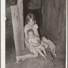 Children of agricultural day laborer in doorway of home near Tullahassee, Oklahoma. Wagoner County