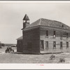 Old schoolhouse in Akins, Oklahoma. This town was formerly a cotton ginning center as well as trading center for the surrounding farm community. There is no ginning done there now and it has assumed the status of a ghost town