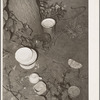 Dishes left by the migrant family at their homestead near Muskogee, Oklahoma
