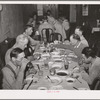 Noonday dinner, family style, at restaurant in Muskogee, Oklahoma. The price of this dinner was fifteen cents