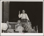 Stanley Clarke, old-time socialist of Oklahoma, speaking at Workers' Alliance meeting. Muskogee, Oklahoma