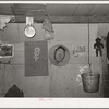 Detail of interior of shack home in Mays Avenue camp. Oklahoma City, Oklahoma. Refer to general caption no 21