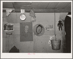 Detail of interior of shack home in Mays Avenue camp. Oklahoma City, Oklahoma. Refer to general caption no 21