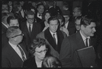 Johnnie Ray [center] at opening night of the stage production Fiorello!