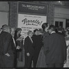Al Hirschfeld [left] and unidentified others at opening night of the stage production Fiorello!