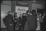 Al Hirschfeld [left] and unidentified others at opening night of the stage production Fiorello!