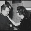 Tom Bosley and unidentified at opening night of the stage production Fiorello!